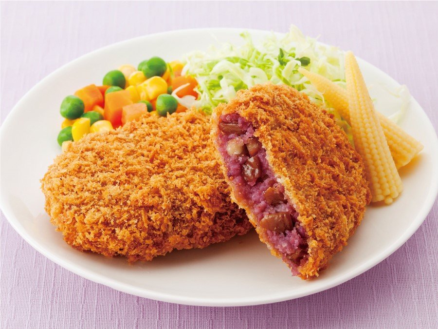 むらさきいもと甘栗のコロッケ